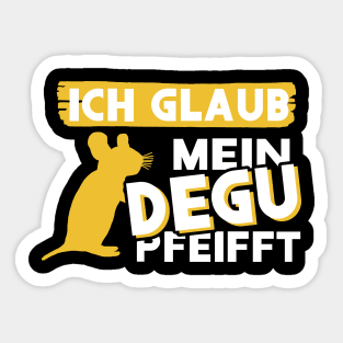 niedlicher Degu Spruch Motiv Liebe Haustier Sticker